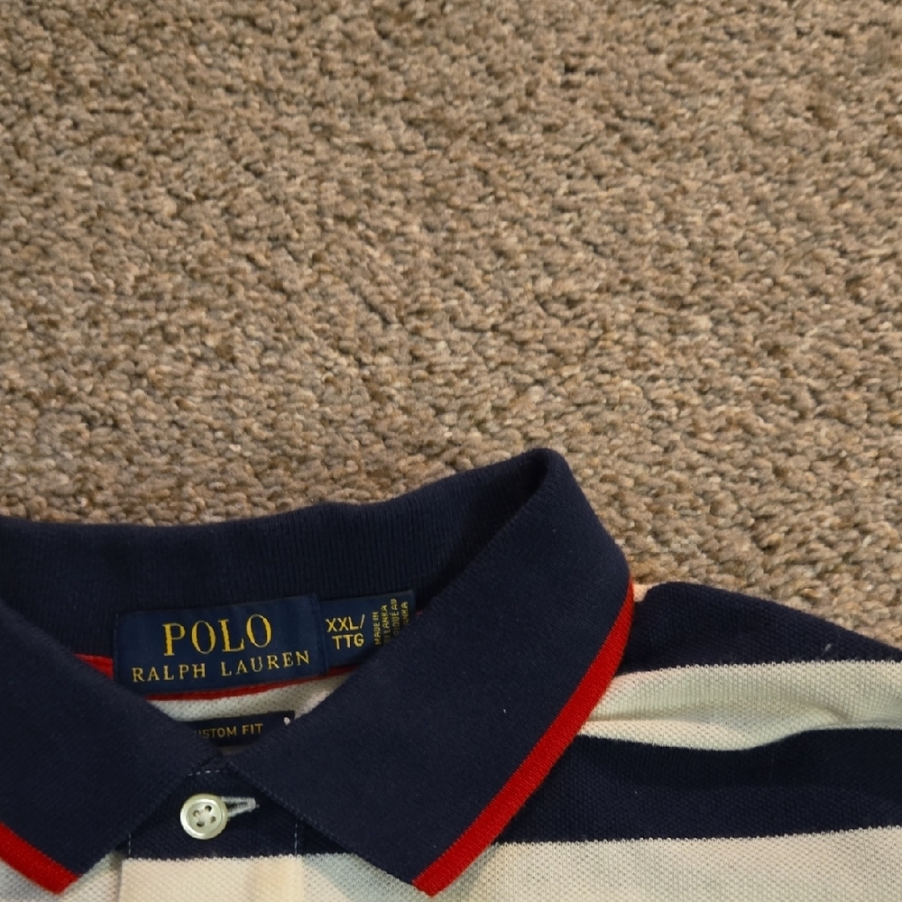 Polo by Ralph Lauren Kids Polo Shirt - Navy, Red, and White Stripes - Picture 2 of 2